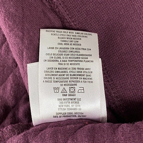 Spyder Girl's Small Jacket Purple Quilted High Neck Button Pullover Flaw AM30 - Picture 6 of 7